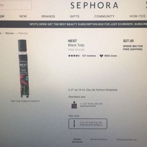 Black Tulip fragrance spray, unused 0.27oz/8ml